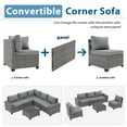 thumbnail image 2 of JOIVI 6 Pcs Patio Outdoor Furniture Conversation Set with Wide Armrest, Gray, 2 of 12