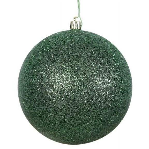Emerald Glitter Drilled Ball Ornament, 3 in. - 12 per Bag