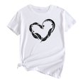 thumbnail image 1 of Camiseta de manga corta con cuello redondo y estampado de amor informal para mujer OAVQHLG3B Store lin121212, 1 of 4