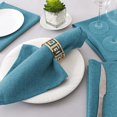 thumbnail image 3 of Manteles redondos con textura de lino de 60 pulgadas, impermeables, de lino sólido de primera calidad, a prueba de derrames, con apariencia de lino, para mesa de fiesta, con tela extrasuave y gruesa, sin arrugas, SageStorm Blue, 12 servilletas de 18.0 x 18.0 in, 3 of 5