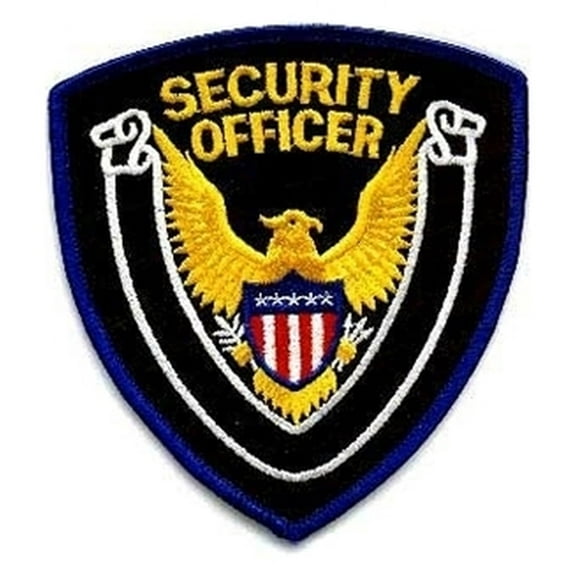 Hero's Pride SECURITY OFFICER Embroidered Shoulder Patch, 4x4 in, Sew-On, Royal Blue