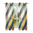 thumbnail image 7 of Yayeee Window Curtains Set of 2 for Living Room Light Filtering 63"x42", Retro Colorful Stripes, 7 of 7