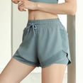 thumbnail image 3 of Lmueinov Women's Quick Dry Athletic Shorts Breathable Mesh Elastic Waist Drawstring Side Pockets Lightweight Casual Shorts for Yoga Gym Running Workout Sports, XS-2XL, 3 of 4
