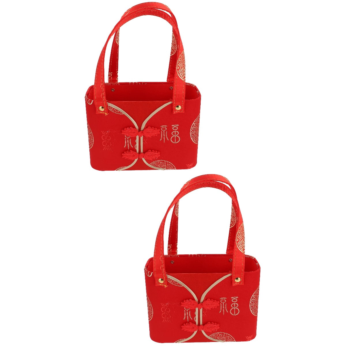 Jiyike 2pcs New Year Spring Festival Flower Bouquet Bags Flower Wrapping Bucket Gift Handy Bag