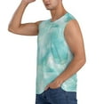 thumbnail image 3 of Bixox Men's Blue Marble Printed Shirt Sleeveless Fitness Tank Top-XX-Large, 3 of 7