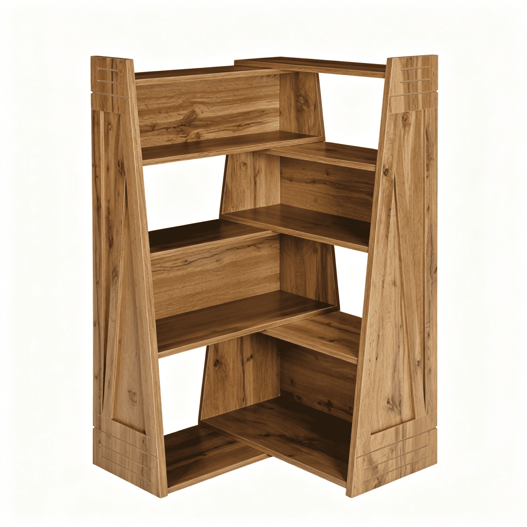 TrumanPick Annual Ring Grain Modular Bookshelf 3-in-1 Convertible