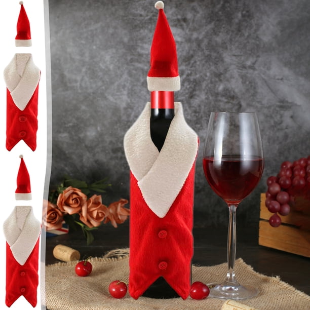 Decoraciones Navideñas Xihbxyly Conjuntos Familiares de Botellas de Vino para Navidad