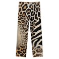 thumbnail image 4 of Leopard Zebra Animal Print Texture Winter Female Pants Flannel High Waist Women Pants Lady Warm Straight Leg Plush Trousers, 4 of 7