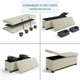 thumbnail image 6 of StorageBud Ottoman with Storage Bench, 43-inch Storage Ottoman, Linen, White, 6 of 8