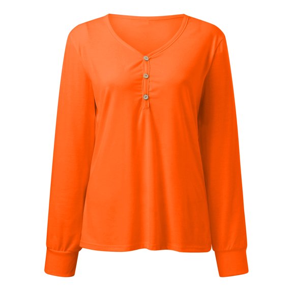 Aayomet Shirts For Women Womens Striped Long Sleeve T Shirts Color Block Comfy Casual Blouses Tunics Tops Fashion Clothes,Orange L