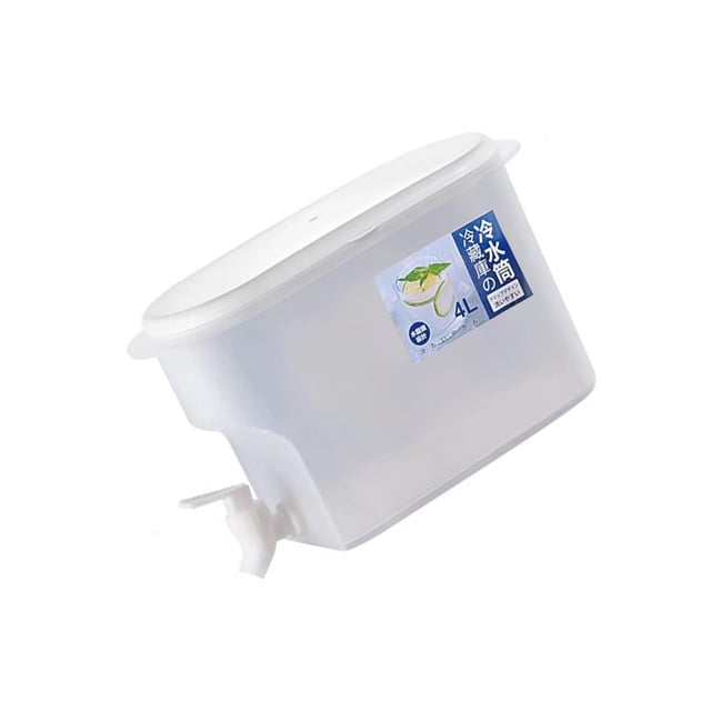 Yuarrent Dispensador de bebidas de 4L con grifo, hervidor frío transparente, contenedor de bebidas sin fugas para bebidas de verano DIY, té de frutas, Mostrada Yuarrent HA037242-00