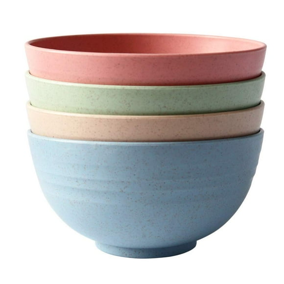 greenandlife Lightweight & Unbreakable Wheat Straw Bowl - Noodle Fruit Soup Bowl Rice Bowls Dishwasher Microwave Safe set 4pcs