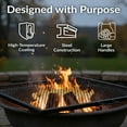 thumbnail image 4 of Sunnydaze 30" x 30" Steel Black Square Fire Pit Cooking Grill with Handles, 4 of 12