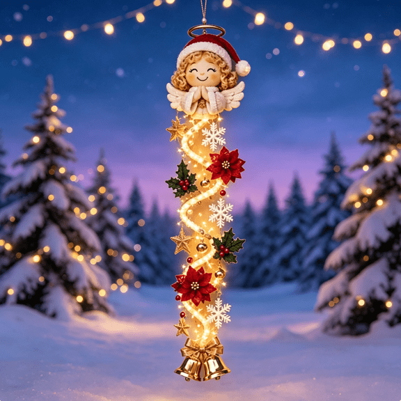 Light-Up Glowing Christmas Door Hanger, Whimsical Christmas Hanging Decor, Warm Glowing Light for Holiday Home & Gift Giving