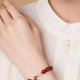 thumbnail image 2 of Pulsera de cinabrio con cuenta de loto esmaltada de 8 mm con cuentas rojas, 2 of 2