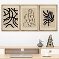 thumbnail image 2 of PixonSign Framed Canvas Print Wall Art Set Geometric Retro Vintage Polygon Variety Abstract Shapes Illustrations Modern Art Minimalism Decorative for Living Room, Bedroom, Office - 24"x36"x3 Natural, 2 of 5