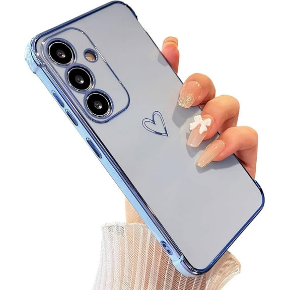 ZUKKASHAN for Samsung Galaxy A36 5G Case Galaxy A36 5G Phone Case for Girls Women Shockproof Flexible Silicone Bumper Lens Protection Luxury Plated Gold Heart Slim Anti Scratch Phone Cover