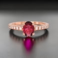 thumbnail image 4 of Sterling silver oval cut garnet & cubic zirconia ring, 4 of 5