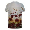 thumbnail image 5 of Fshinging Summer Tops Casual Printed Short Sleeve Crew Neck Summer Fashion Tie-Dye Print Blouse, 5 of 5