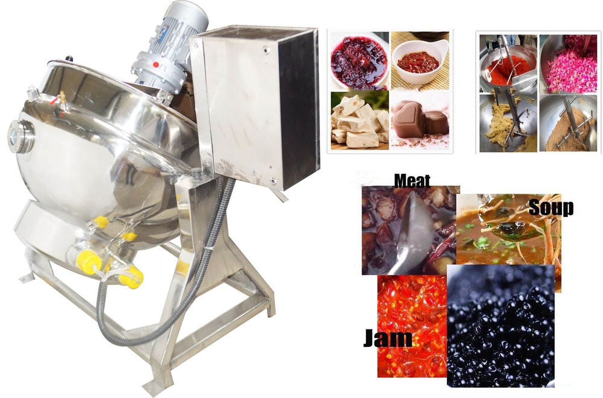INTBUYING Electric Jacketed Kettle 100L 26.5 Gallon Capacity Stainless Steel 220V