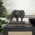 thumbnail image 2 of 10" x 7" Bronze Polystone Elephant Sculpture with Gold Detailing, by DecMode, 2 of 10