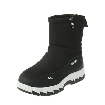 

ZMHEGW Boots for Women Fashion Dressy Ladies Fashion Utdoor Winter Plush Insulation Zipper Thick Soled Snow Shoes