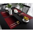 thumbnail image 3 of Abstract Ombre Red Black Art Placemats for Dinning Table Set of 4 Waterproof Cloth Table Mats, Cotton Linen Place Mats Fabric Dinner Mat Easy Clean Farmhouse Resistant Holiday Table Decor, 3 of 6