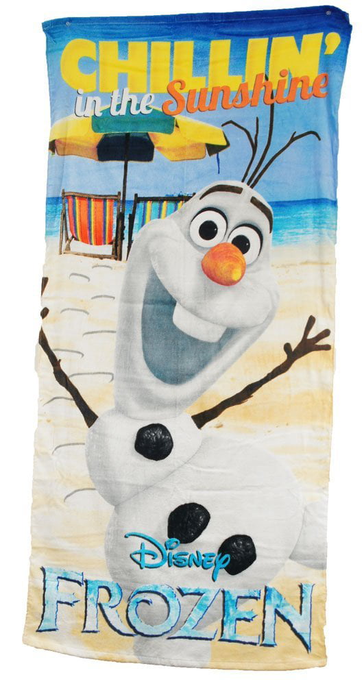 Disney Frozen Olaf Snowman Velour Towel 30x60 Beach BathTowel 