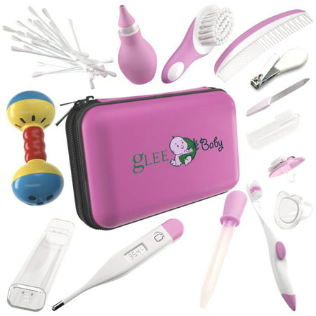 Baby Grooming Kit | Baby Care New Born Healthcare Kits | Nursery Essentials Set for Babies Best Baby Shower and Registry Gifts | Includes Nail Clipper Infant Hair Brush Comb Thermometer | Girl (Best Wishes For New Baby Girl Born)