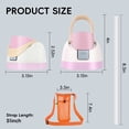 thumbnail image 5 of 2Pcs Replacement Cap for Owala Freesip+2Pcs Water Bottle Holder Carrier with Shoulder Strap,One Button Water Bottle Top Lid and Straws,LeakProof (blue and pink), 5 of 8