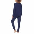 thumbnail image 3 of Honeydew Women's Pajamas Stretch Soft Hacci 2-Piece Lounge Set (Navy, Large), 3 of 5