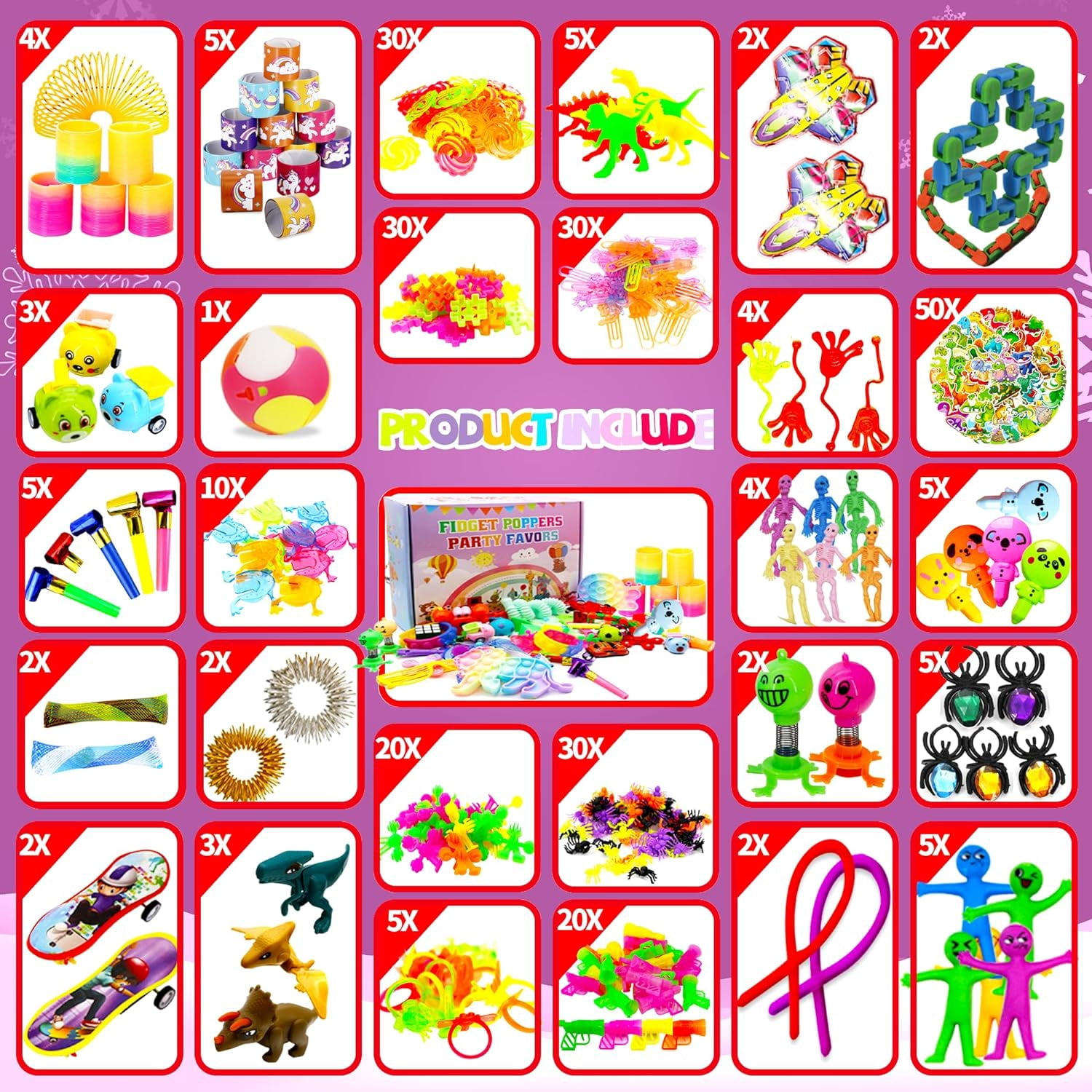Kids Party Favor Pack, 1000 Plus Piece Fidget And Sensory Toys Set, Treasure Box Goodie Bag Stuffers, Pinata Fillers, Classroom Prizes, Birthday And Holiday Gifts