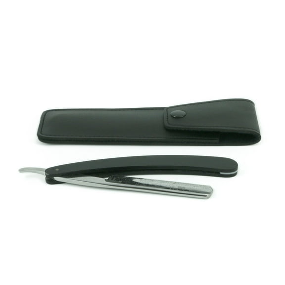 6/ 8" Black Straight Razor with Free Leather Case