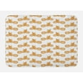 thumbnail image 1 of Motorcycle Bath Mat, Sketch Art Style Choppers Old School Vehicle with Rusty Gears and Engine, Non-Slip Plush Mat Bathroom Kitchen Laundry Room Decor, 29.5 X 17.5 Inches, Pale Brown White, Ambesonne, 1 of 2