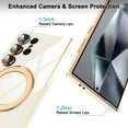 thumbnail image 4 of Dteck Screen Protector Case for Samsung Galaxy S24 Ultra,Magnetic Plating TPU Case Lens Camera Protector Mag-Safe Invisible Stand Shockproof Back Cover,White, 4 of 7