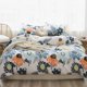 thumbnail image 2 of Exquisito estampado de flores, juego de cama de algodón para dormitorio, funda de edredón con funda de almohada (tamaño King), 2 of 8
