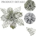 thumbnail image 4 of LAVA 12 Pcs Glitter Poinsettia Artificial Christmas Flowers Christmas Tree Decorations, 4 of 8