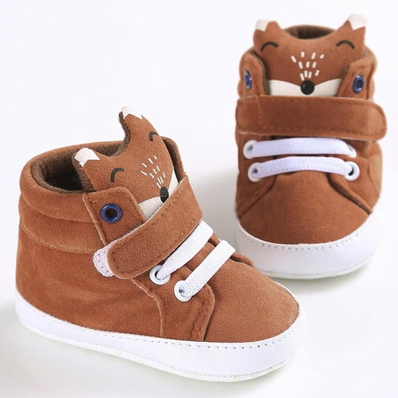 Juebong Baby Girls Boys Canvas High-top Shoes Soft Soles Anti Skid Infant Ankle Shoes Toddler Prewalker First Walking Sneakers Orange,12