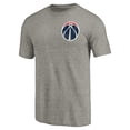 thumbnail image 2 of Men's Gray Washington Wizards Primary Logo Left Chest Distressed Tri-Blend T-Shirt, 2 of 3