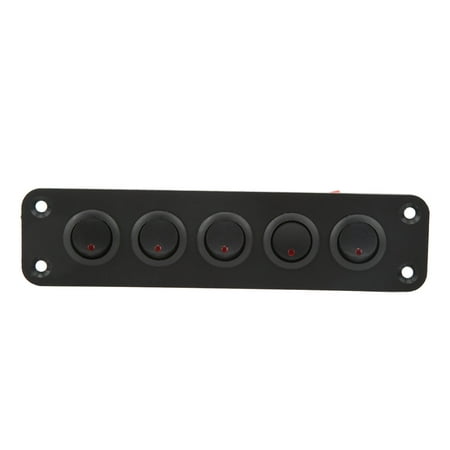 

Rocker Switch Panel Car Switch Panel 5 Gang With 4pcs Screw For Vehicle