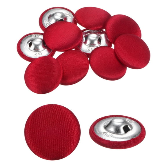 Uxcell 10pcs Fabric Cloth Buttons 1" Round Sewing Button with Shank, Pink