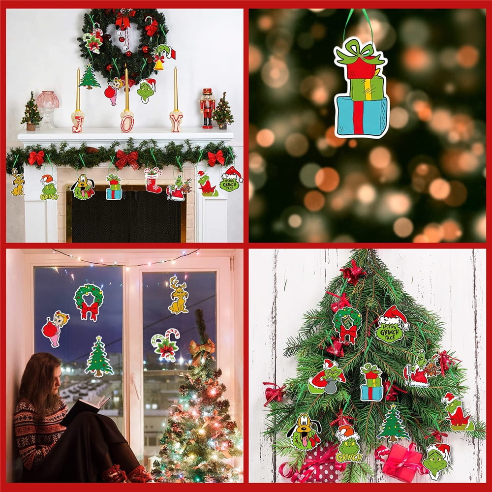 15/30/45/60Pcs Christmas Grinch Tree Hanging Accessories Grinch