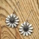 thumbnail image 4 of Xiao Hua Pendientes vintage con margaritas y girasoles dorados, estilo retro, con piedra roja, para mujer (plateados)., 4 of 4