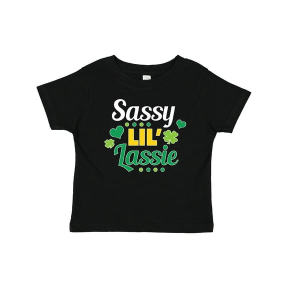 Inktastic Saint Patrick's Day Sassy Lil' Lassie with Shamrocks Boys or Girls Baby T-Shirt