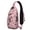 Red/Pink, variant on Football Soccer Basketball Sling Bag for Men, Women Sports Ball Print Backpack, Athletic Lightweight Daypack