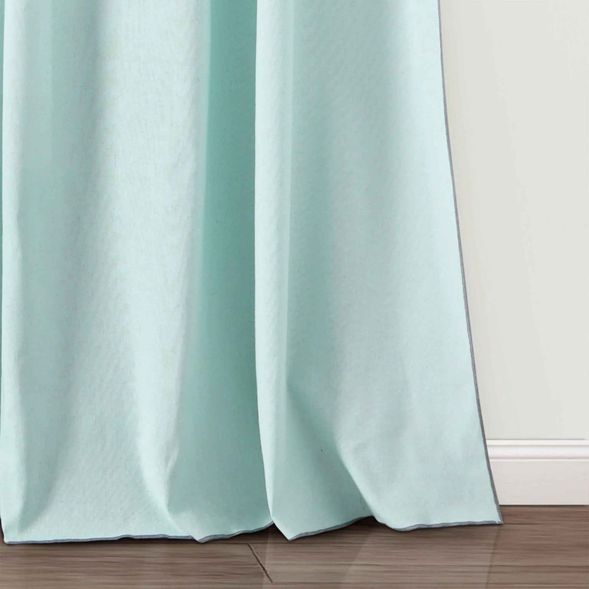 Lush Decor Modern Faux Linen Window Curtain Panels - Blue - 84 x 52