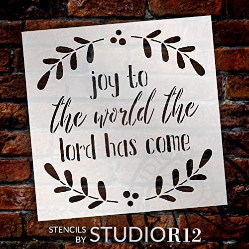 Reusable Mylar Template Craft & Paint Wood Sign Merry Christmas Stencil by StudioR12 DIY Cursive Script Mistletoe Home Decor Gift 13.75 inches x 11 inches Select Size