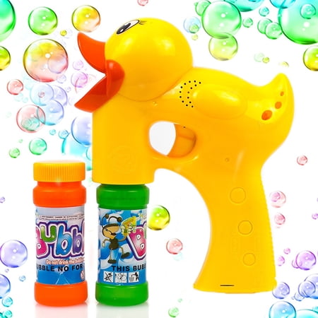 Duck Bubble Shooter Gun Toy With Sounds and Music-2 Bottles of Solution