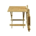 thumbnail image 2 of Solid Bamboo Folding Table Natural Side Tables, 2 of 5