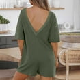 thumbnail image 5 of Womens Short Rompers Oversized T-Shirt Tee Rompers Casual Workout Athletic One Piece Jumpsuit Loose Comfy Vacation Outfits with Pockets, 5 of 9